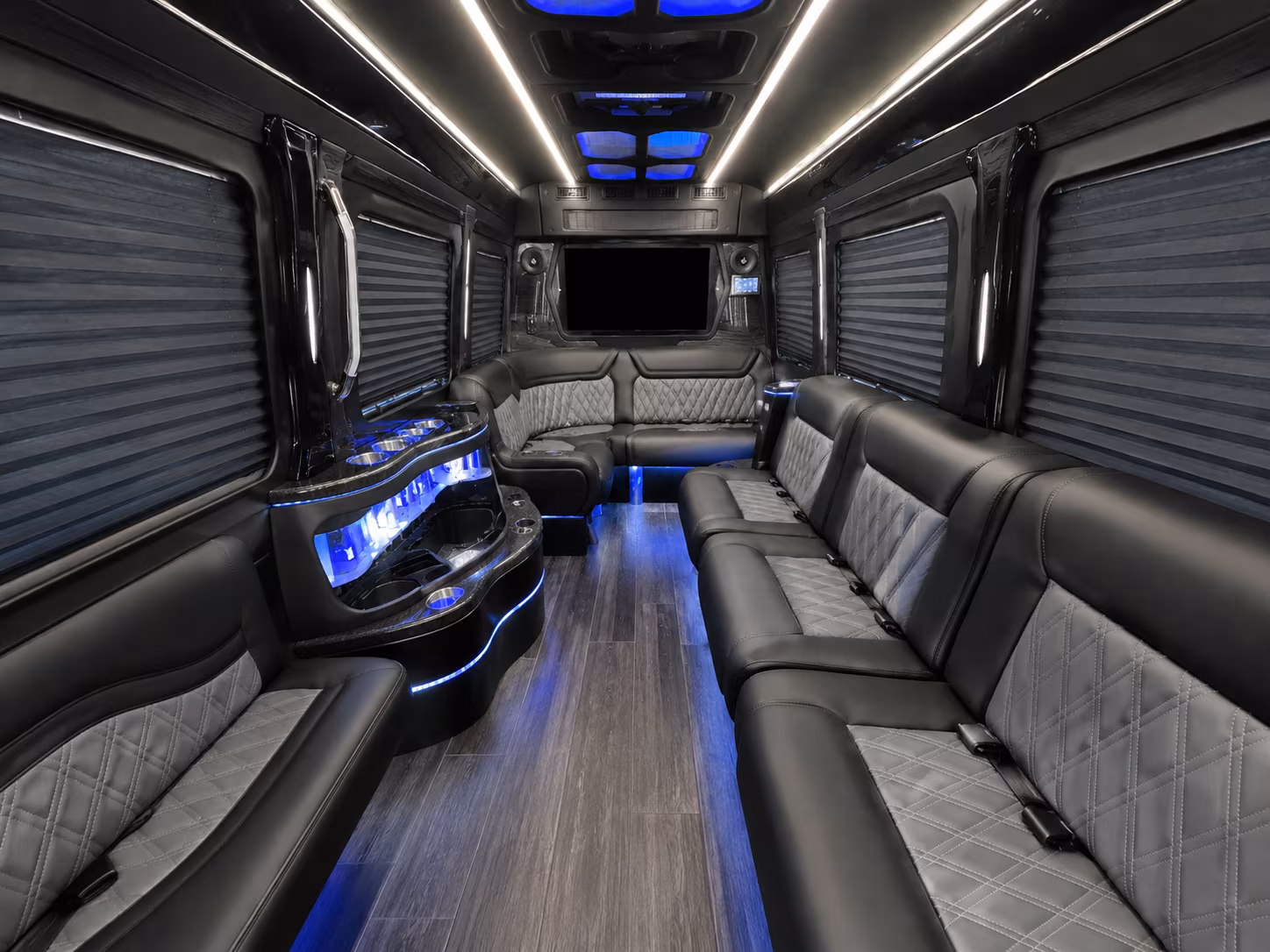 alexandria 15 passenger party bus interior