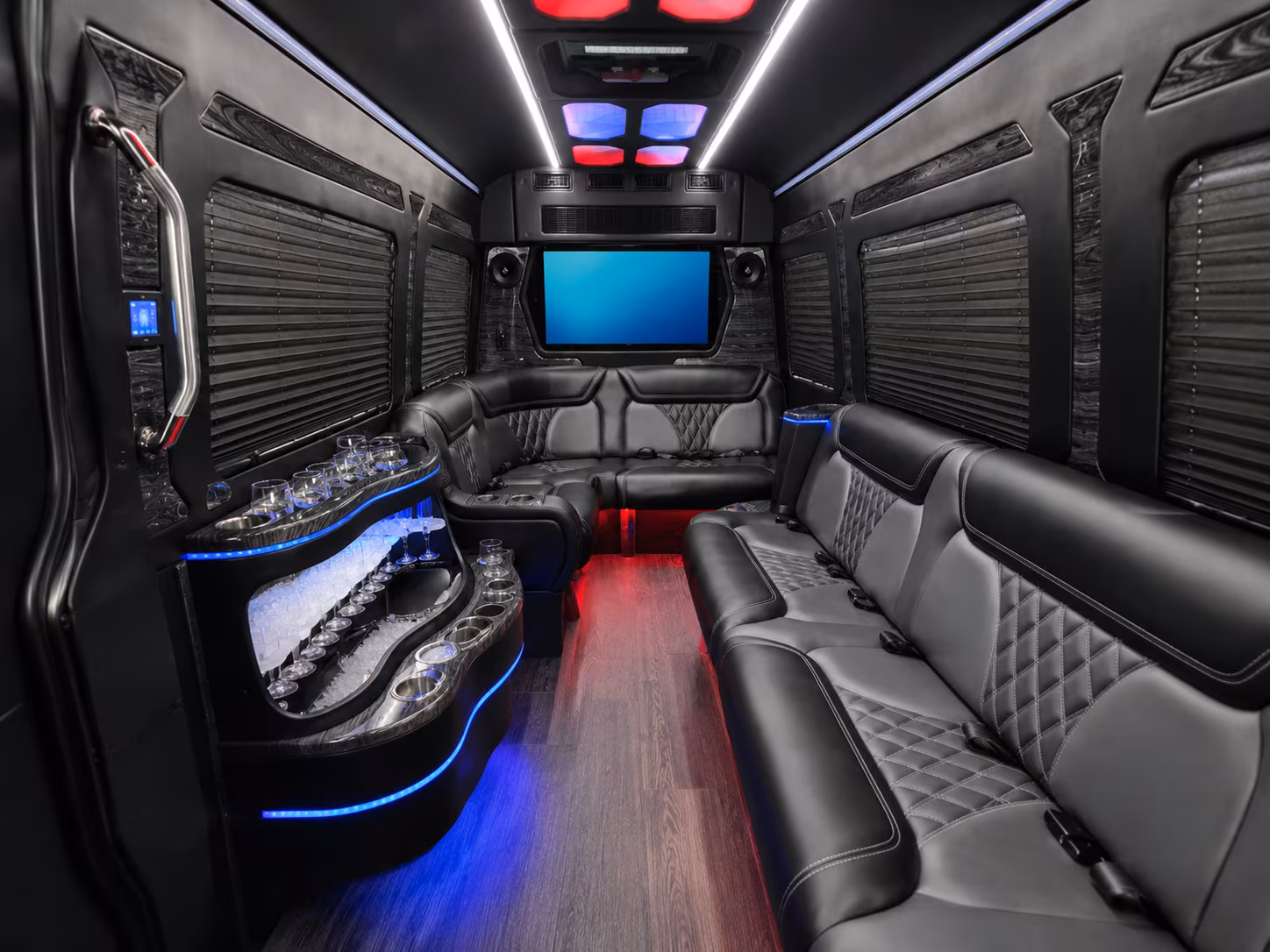 alexandria 40 passenger party bus interior